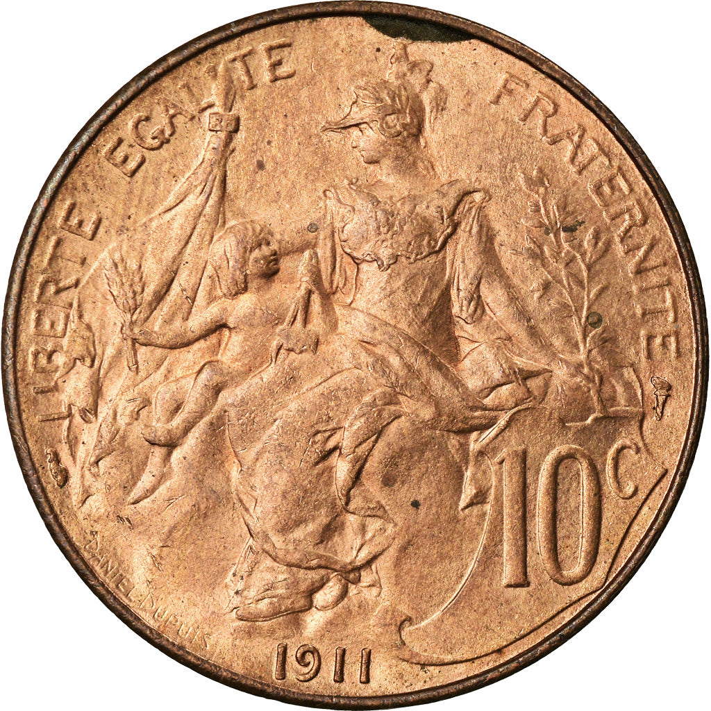 Monnaie, France, Dupuis, 10 Centimes, 1911, Paris, SUP+, Bronze, Gadoury:277