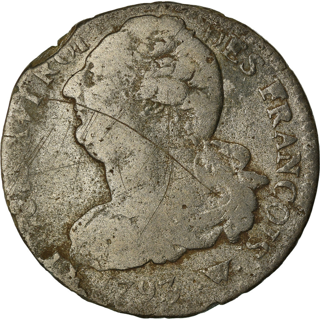 Moneta, Francja, 2 sols françois, 2 Sols, 1793, Lille, VF(20-25), Bronze