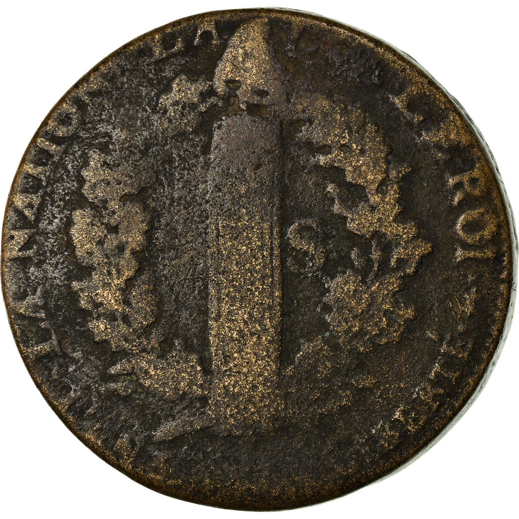 Monnaie, France, 2 sols françois, 2 Sols, 1793, Metz, B+, Bronze, Gadoury:25