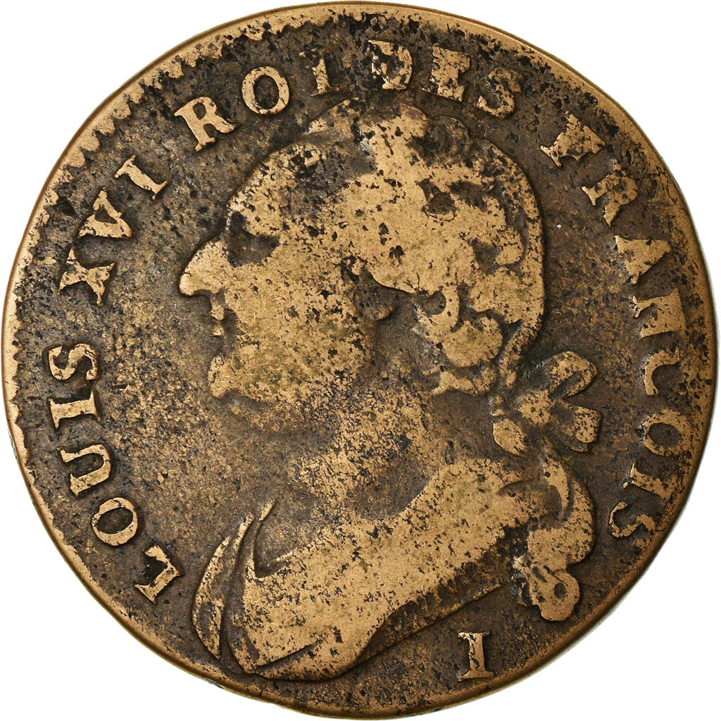 Constitution, 12 Deniers François, 1792 I, Limoges, Gadoury 15