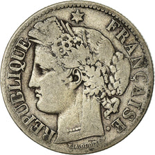Coin, France, Cérès, 2 Francs, 1872, Bordeaux, VF(20-25), Silver, KM:817.2