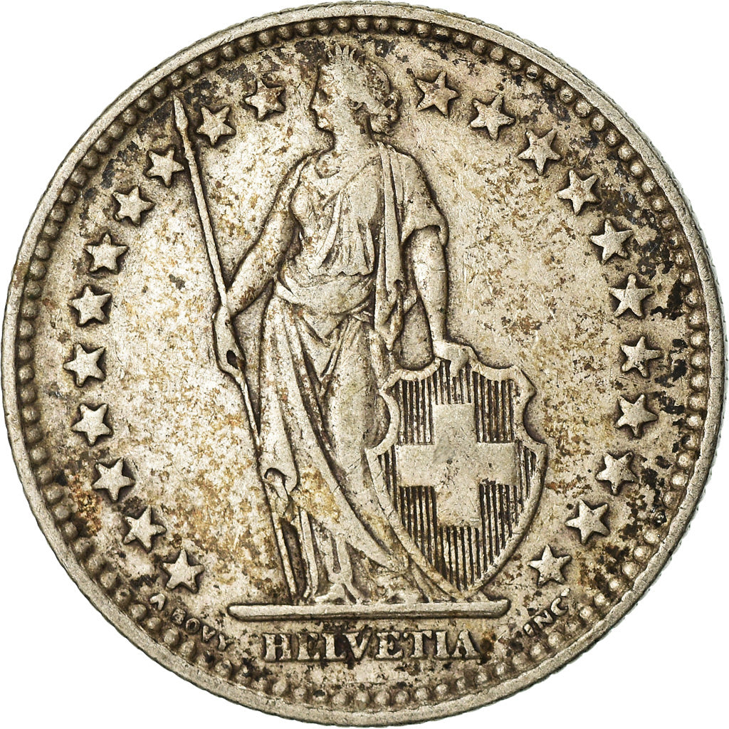 Coin, Switzerland, 2 Francs, 1939, Bern, VF(30-35), Silver, KM:21