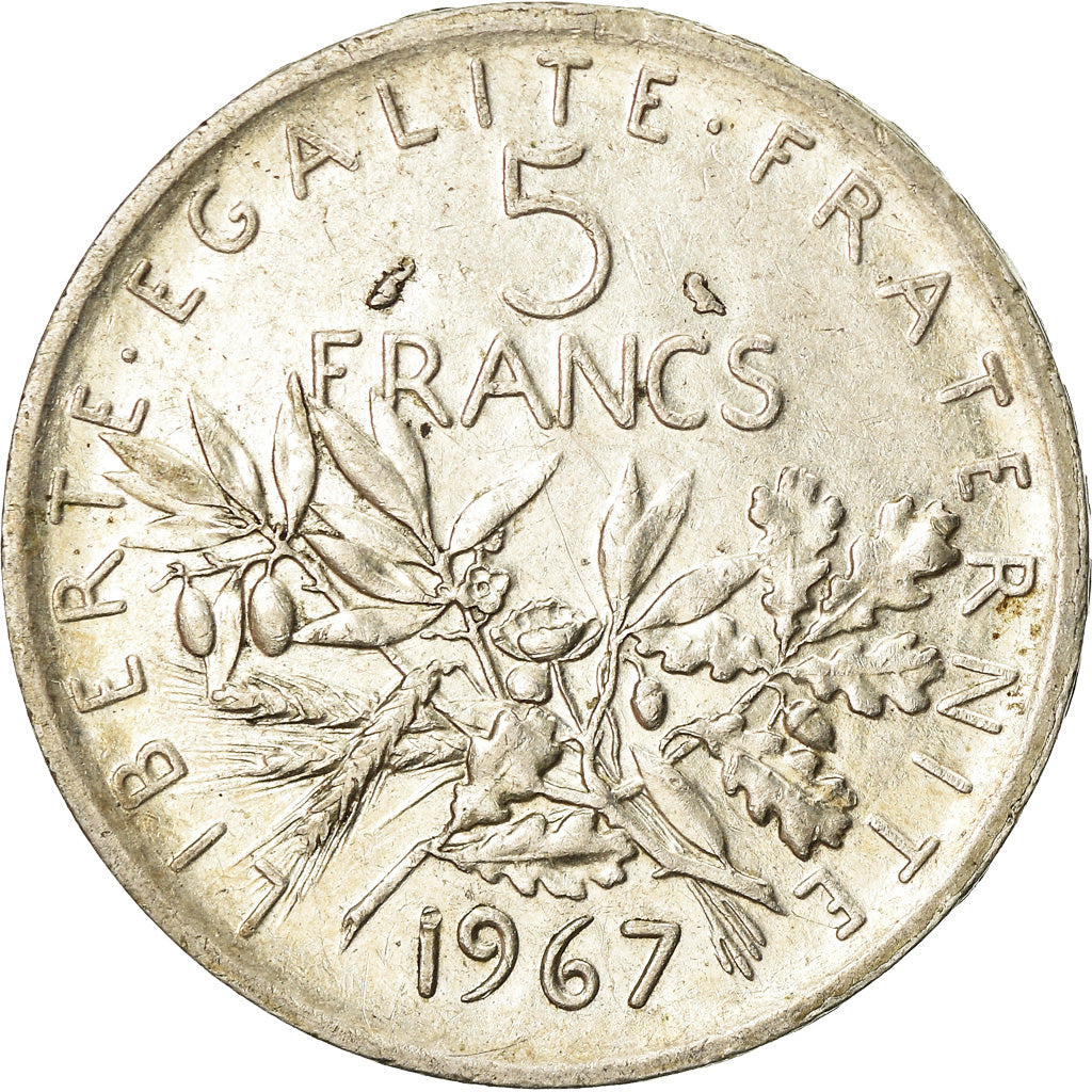 Coin, France, Semeuse, 5 Francs, 1967, Paris, AU(50-53), Silver, KM:926