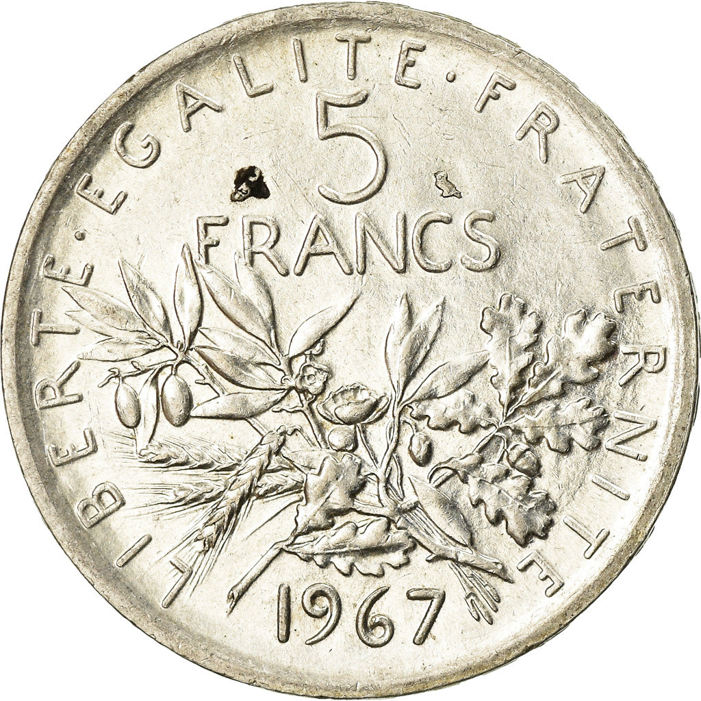 Coin, France, Semeuse, 5 Francs, 1967, Paris, AU(55-58), Silver, KM:926