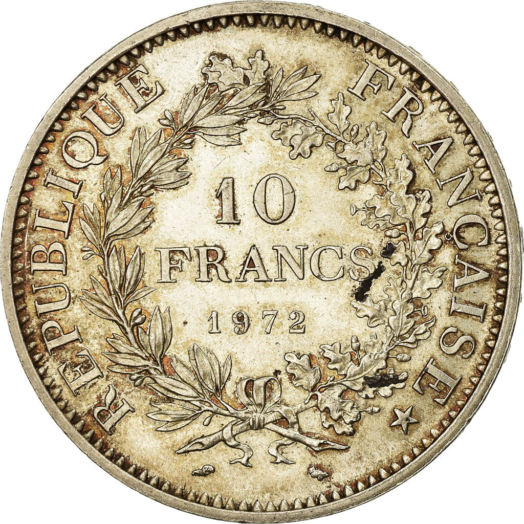 Münze, Frankreich, Hercule, 10 Francs, 1972, Paris, VZ, Silber, KM:932