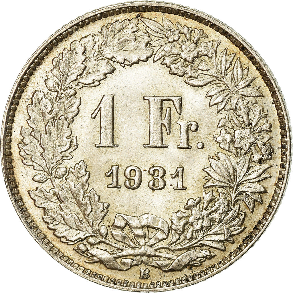 Coin, Switzerland, Franc, 1931, Bern, AU(55-58), Silver, KM:24