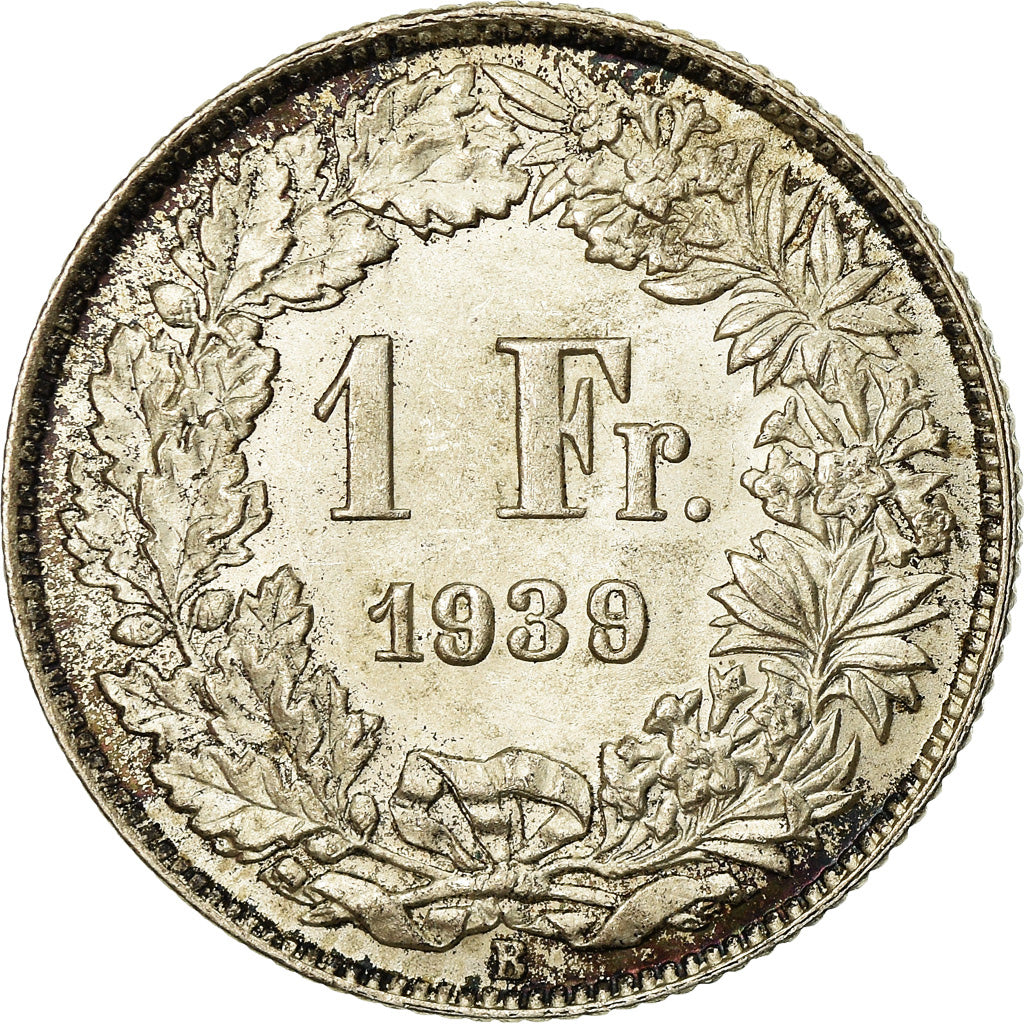 Coin, Switzerland, Franc, 1939, Bern, AU(55-58), Silver, KM:24