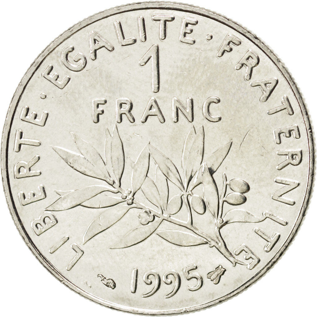Coin, France, Semeuse, Franc, 1995, MS(63), Nickel, KM:925.1, Gadoury:474