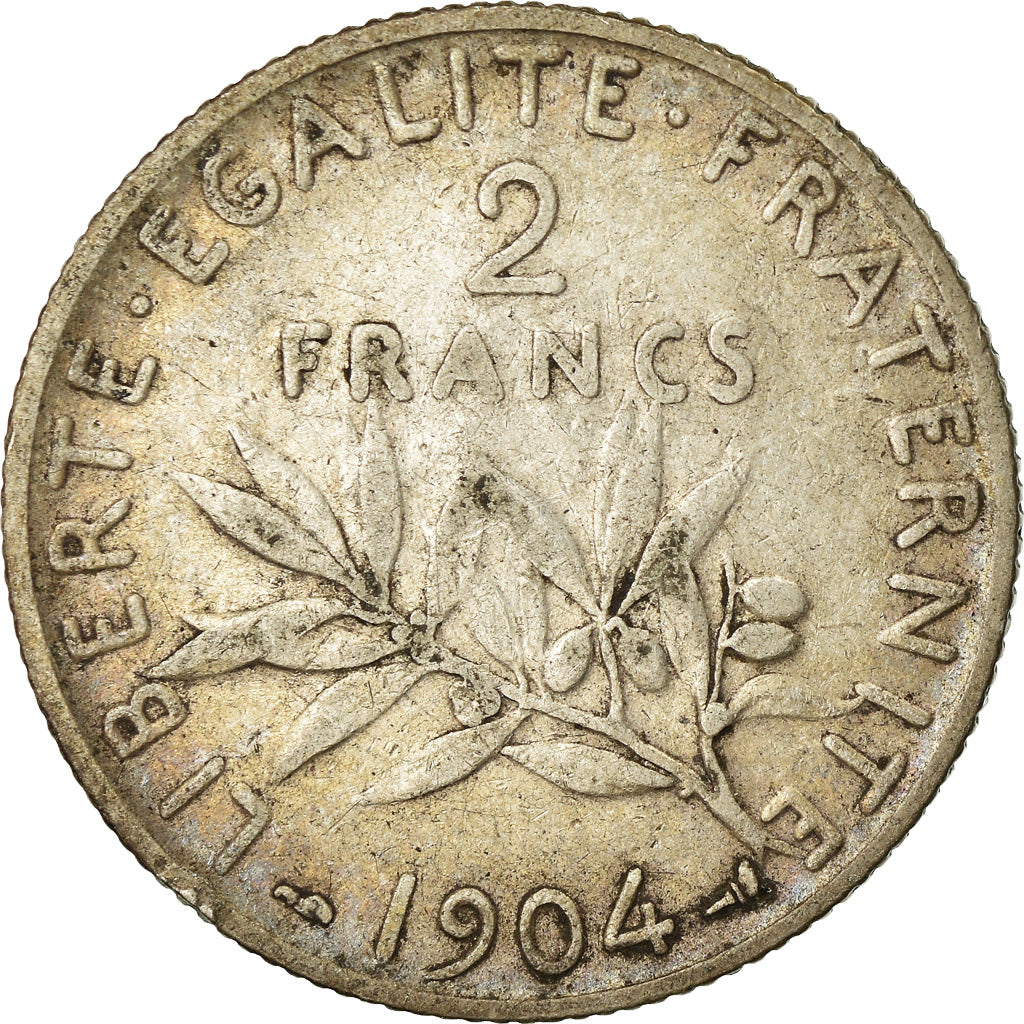 Coin, France, Semeuse, 2 Francs, 1904, Paris, VF(20-25), Silver, KM:845.1