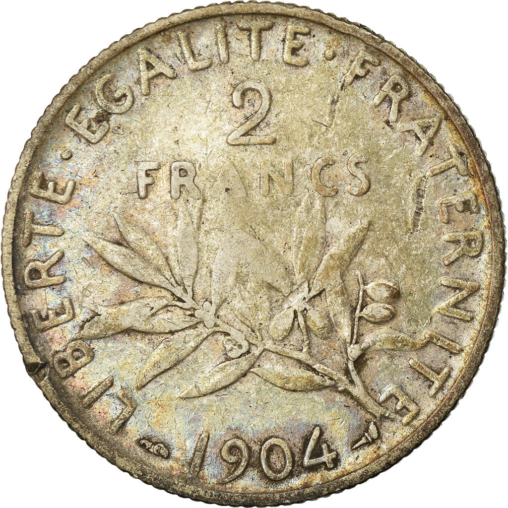 Coin, France, Semeuse, 2 Francs, 1904, Paris, VF(20-25), Silver, KM:845.1
