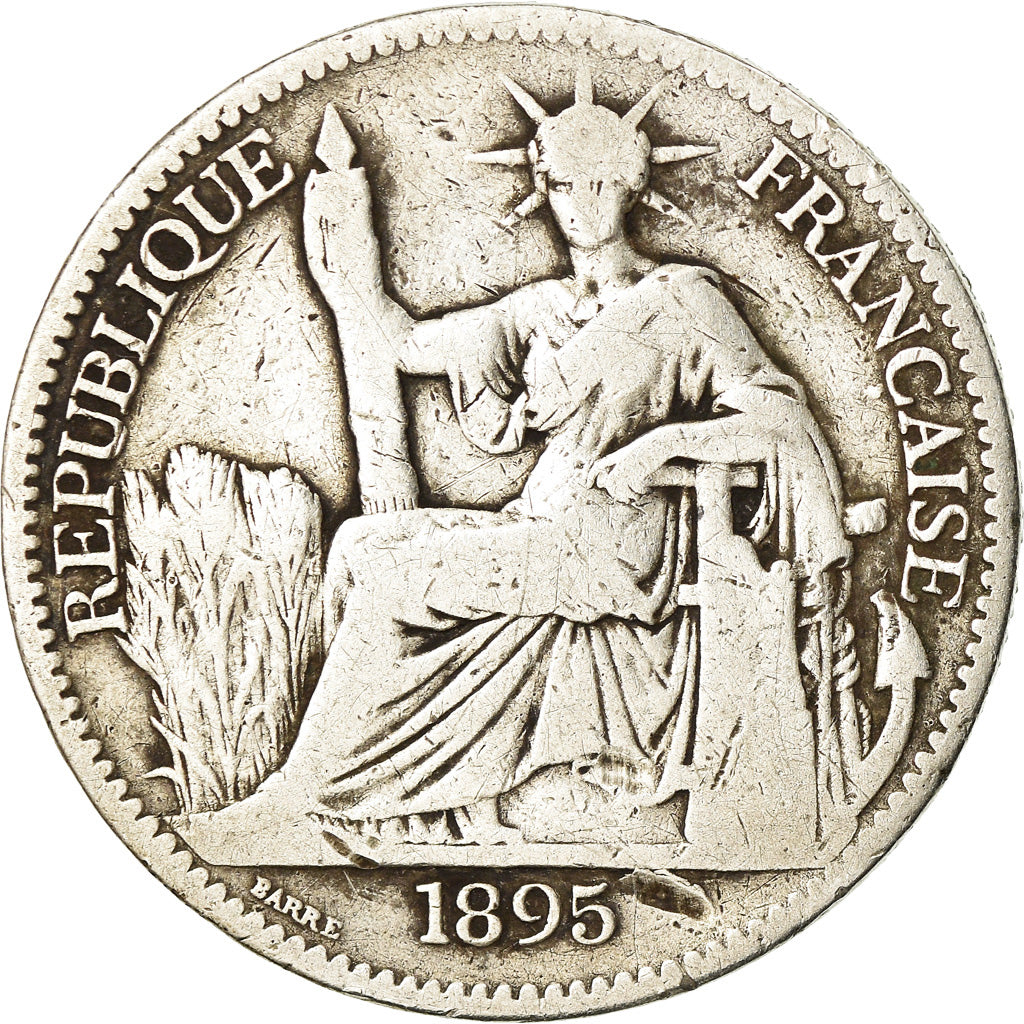 Munten, Indochina, 50 Cent, 1895, Paris, FR, Zilver, Lecompte:257