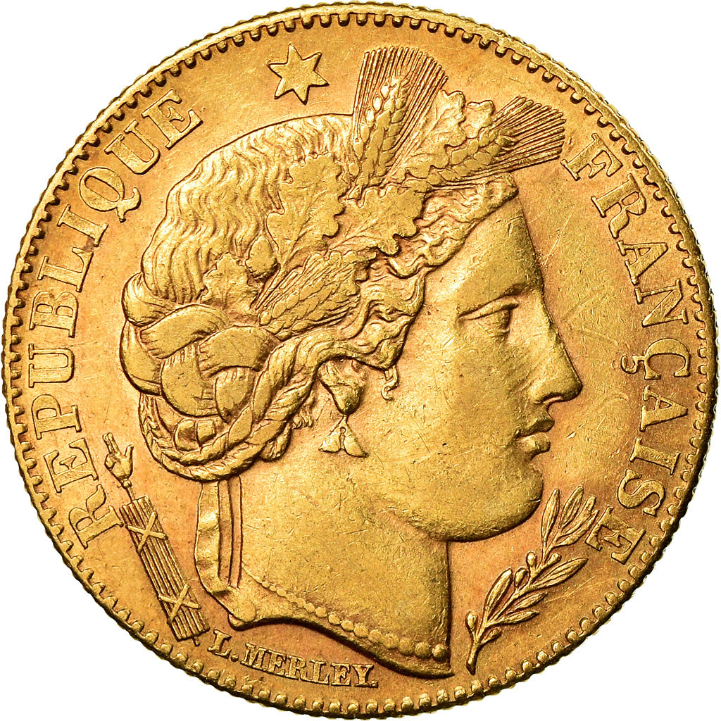 Moneta, Francja, Cérès, 10 Francs, 1899, Paris, AU(55-58), Złoto, KM:830
