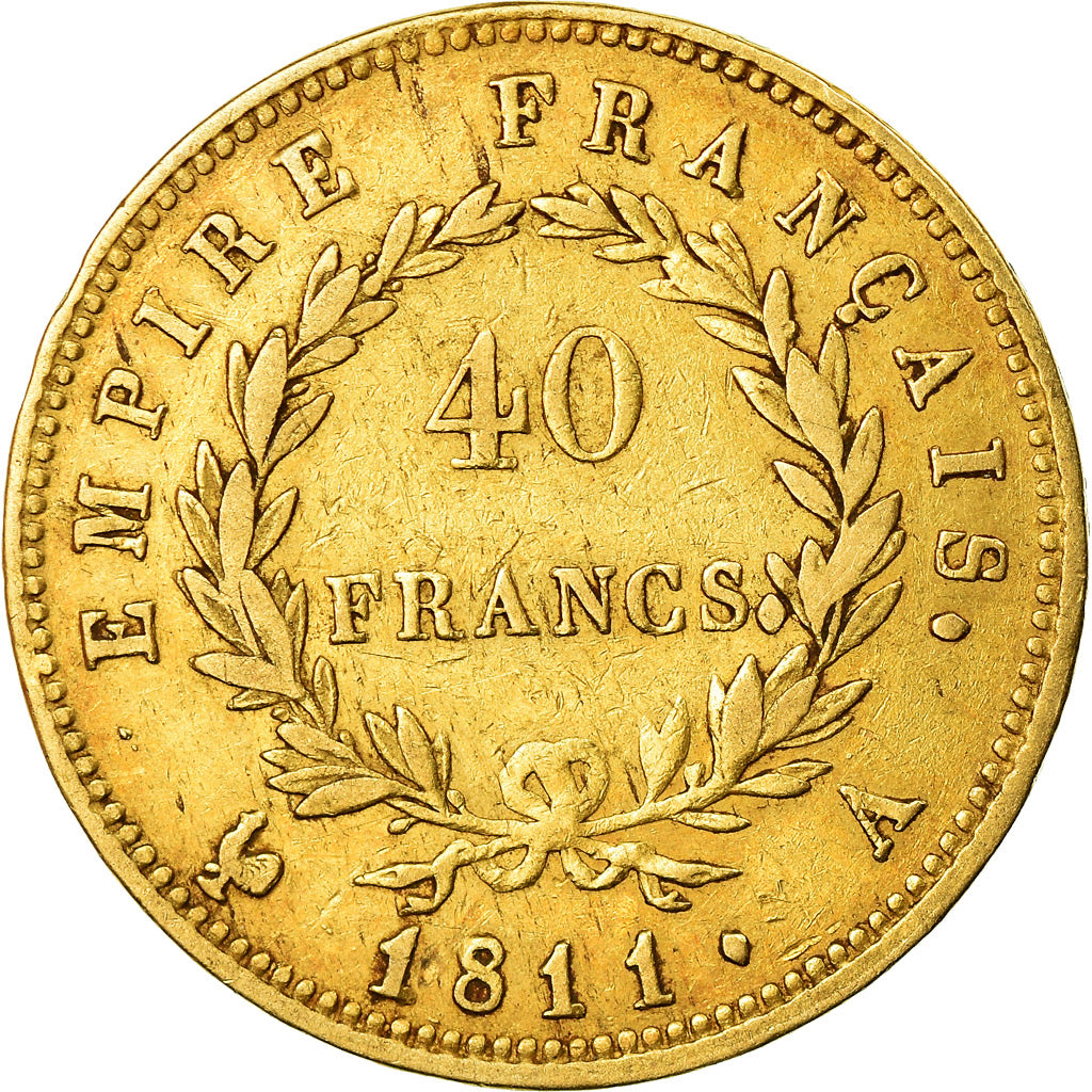 Munten, Frankrijk, Napoléon I, 40 Francs, 1811, Paris, ZF, Goud, KM:696.1