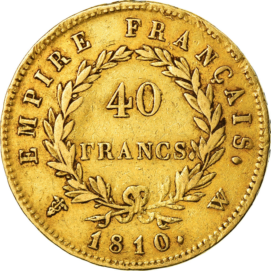 Moneta, Francia, Napoléon I, 40 Francs, 1810, Lille, BB, Oro, KM:696.6