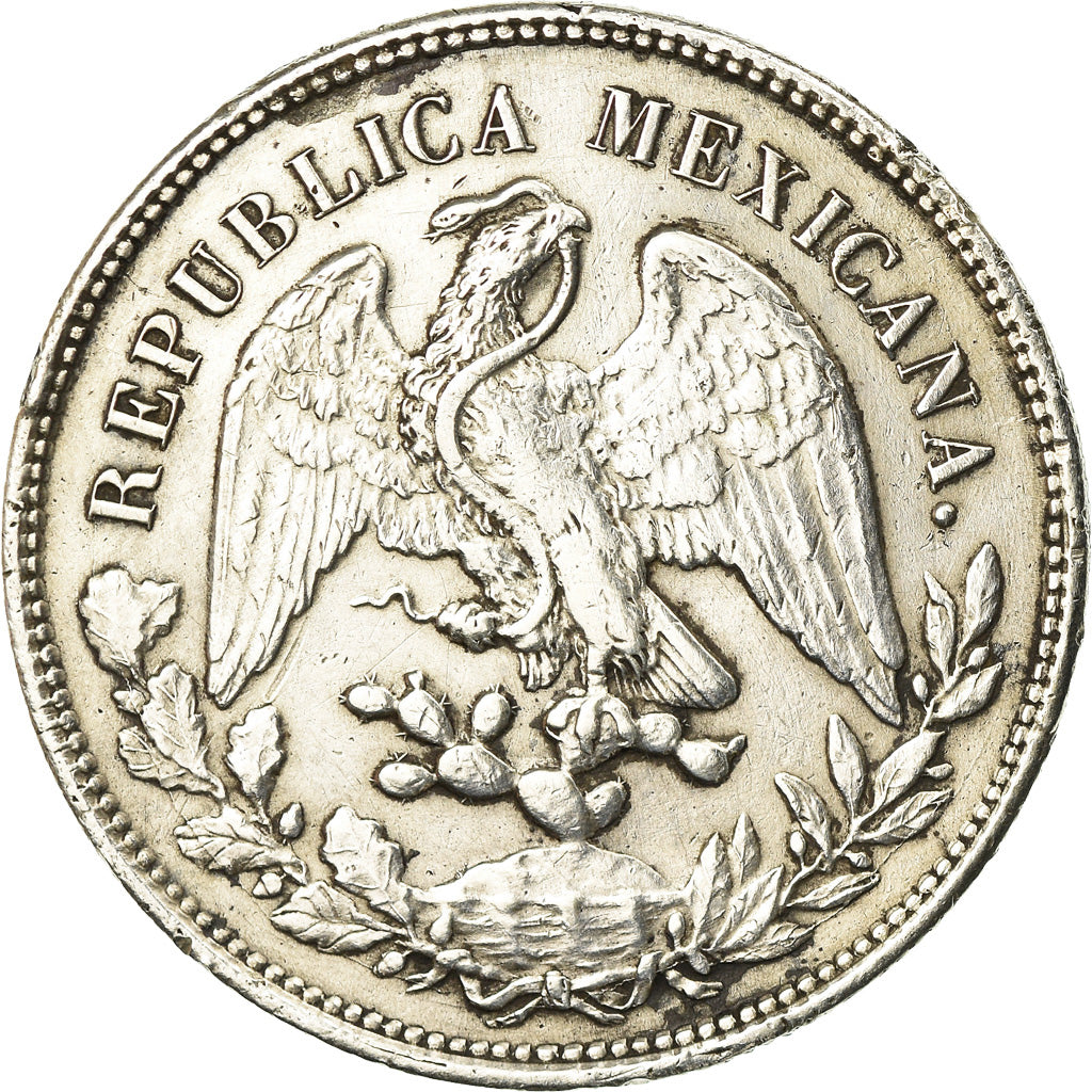Coin, Mexico, Peso, 1898, Zacatecas, EF(40-45), Silver, KM:409.3