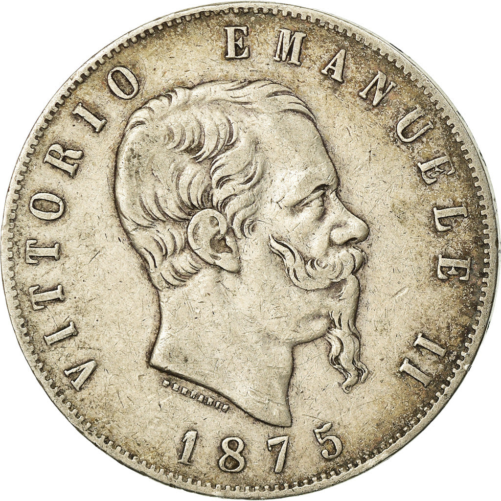 Moneta, Italia, Vittorio Emanuele II, 5 Lire, 1875, Rome, MB+, Argento, KM:8.4