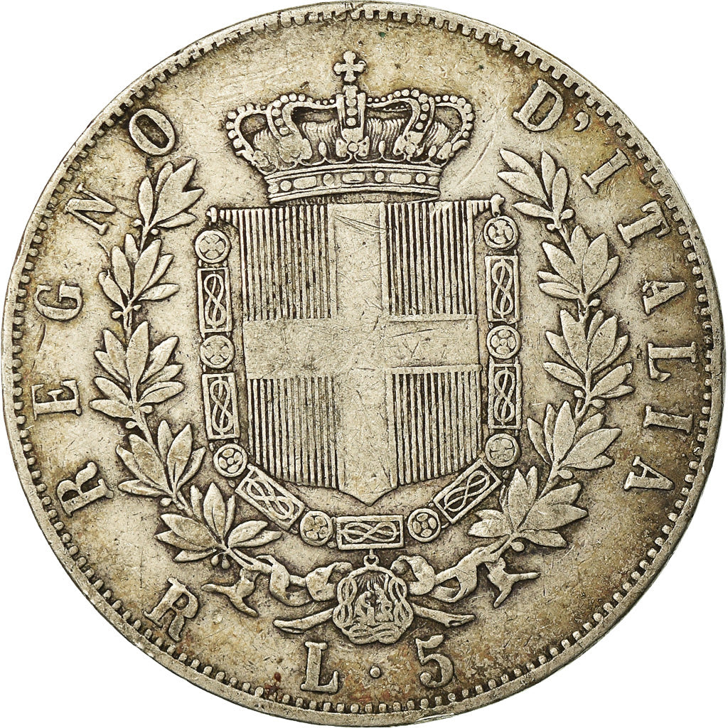 Moneta, Italia, Vittorio Emanuele II, 5 Lire, 1875, Rome, MB+, Argento, KM:8.4