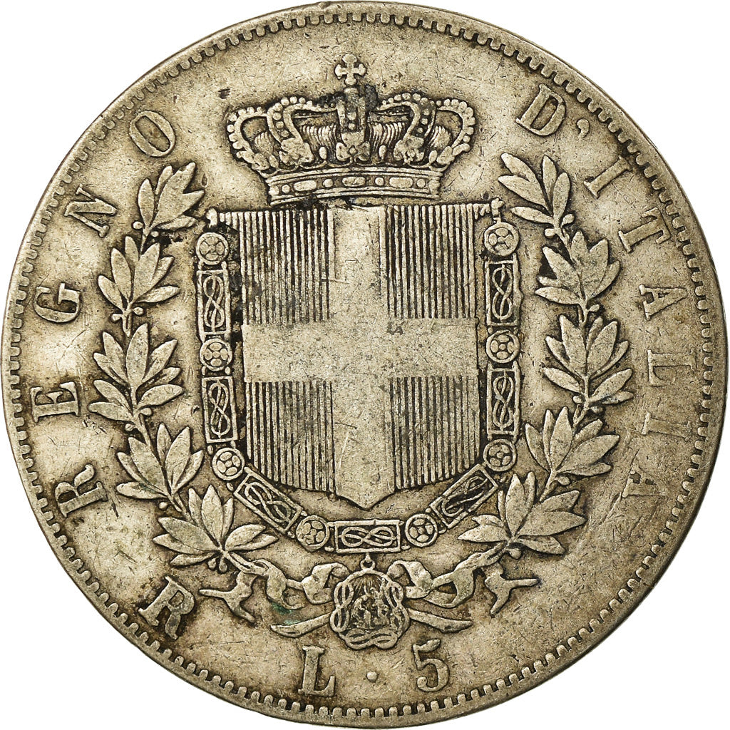 Monnaie, Italie, Vittorio Emanuele II, 5 Lire, 1876, Rome, TB+, Argent, KM:8.4