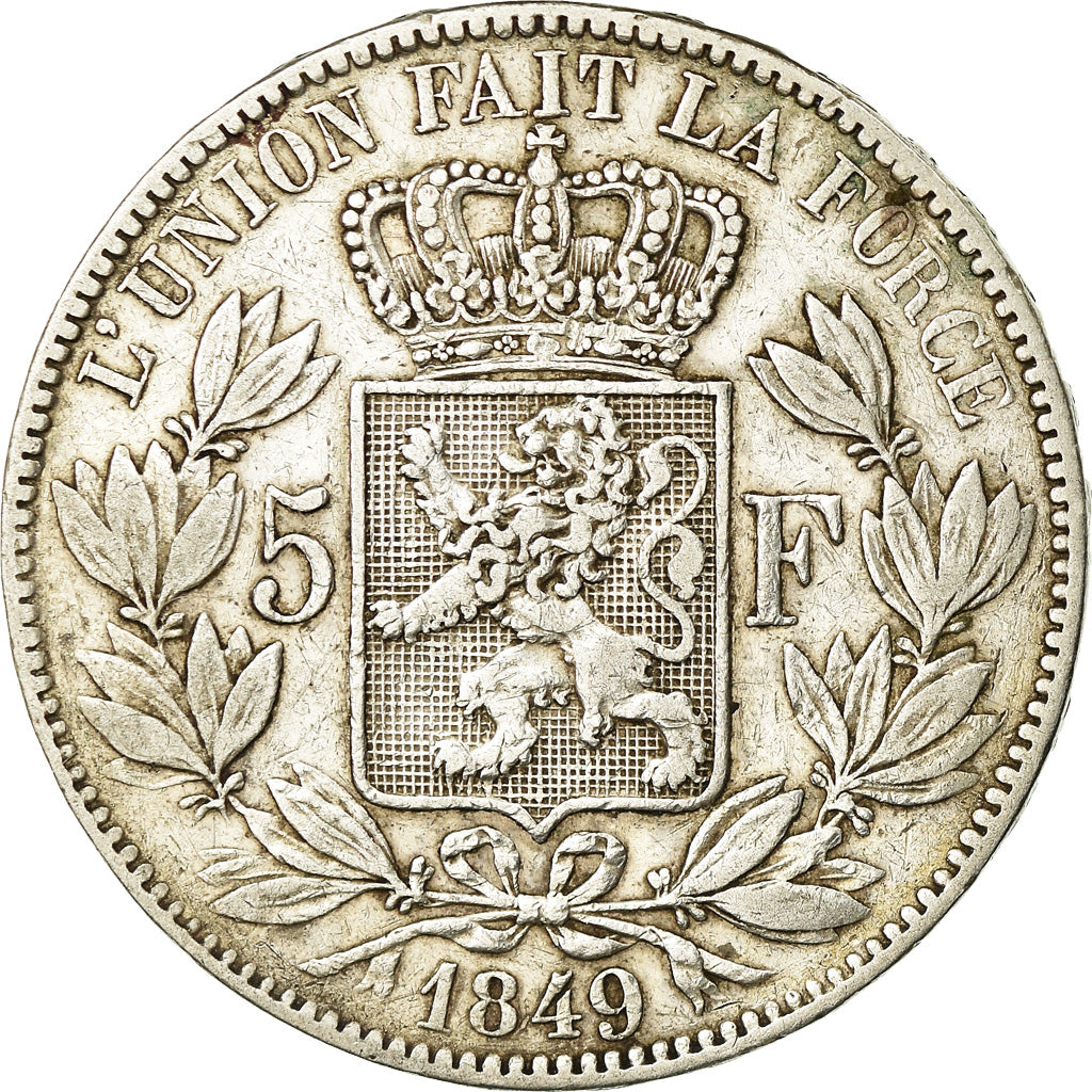 Coin, Belgium, Leopold I, 5 Francs, 5 Frank, 1849, VF(30-35), Silver, KM:17