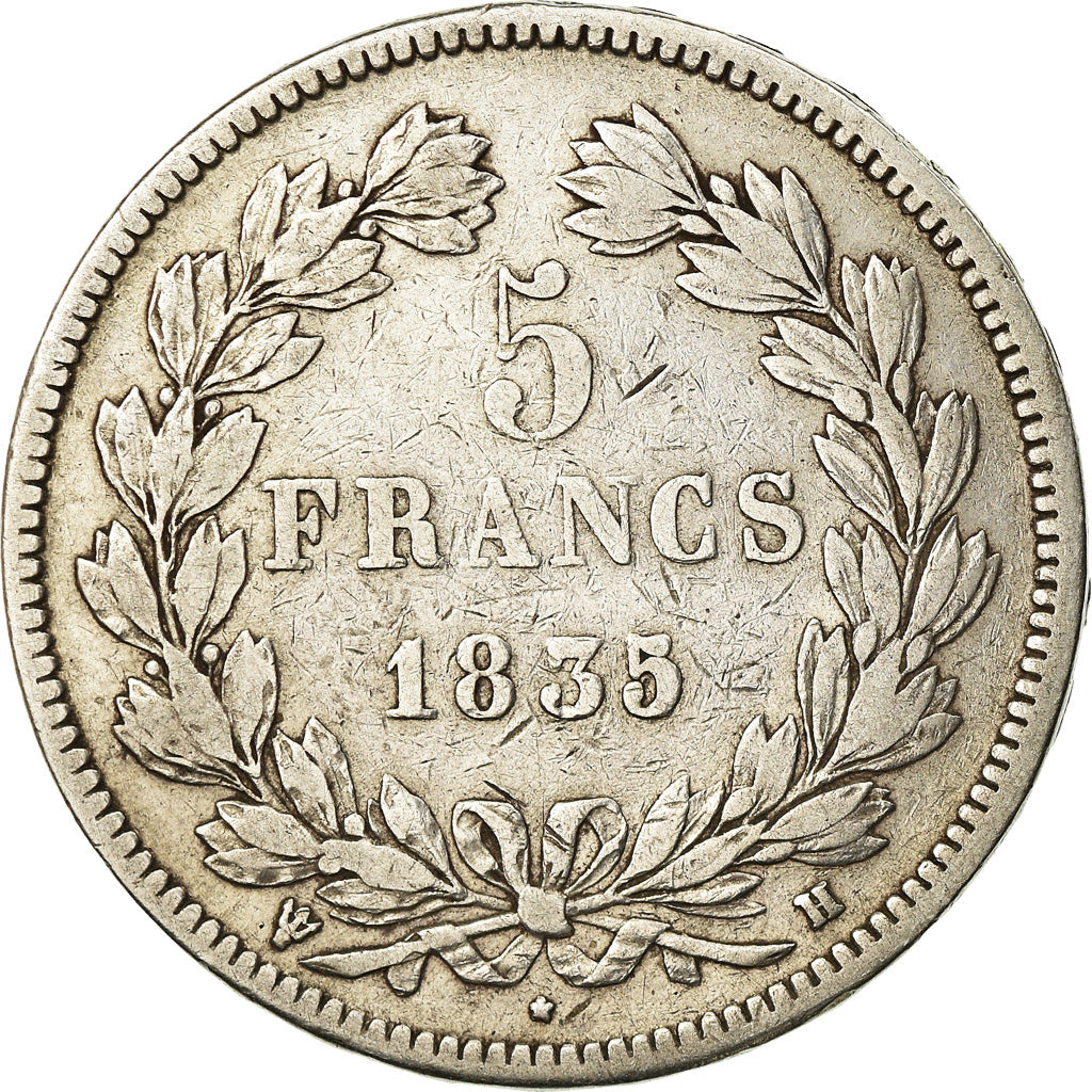 Coin, France, Louis-Philippe, 5 Francs, 1835, La Rochelle, VF(30-35), Silver
