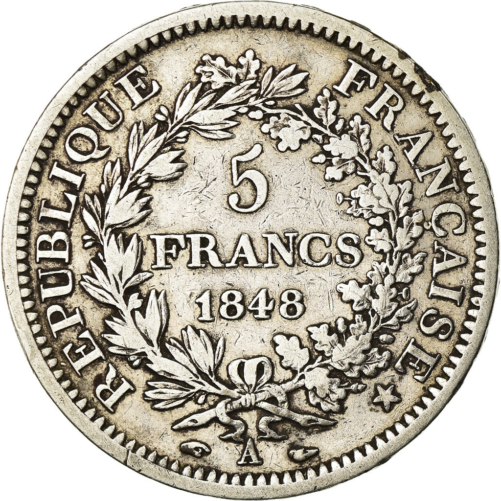 Coin, France, Hercule, 5 Francs, 1848, Paris, VF(30-35), Silver, KM:756.1