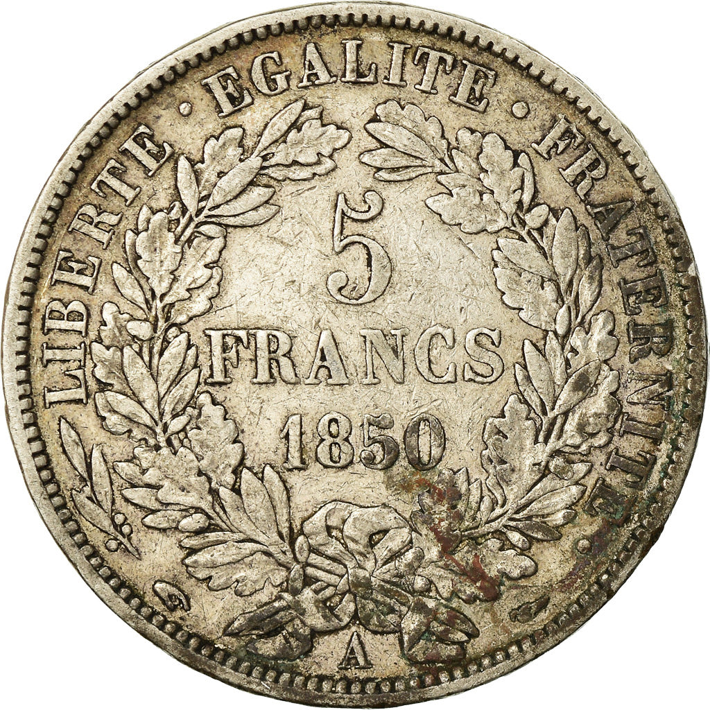 Coin, France, Cérès, 5 Francs, 1850, Paris, EF(40-45), Silver, KM:761.1