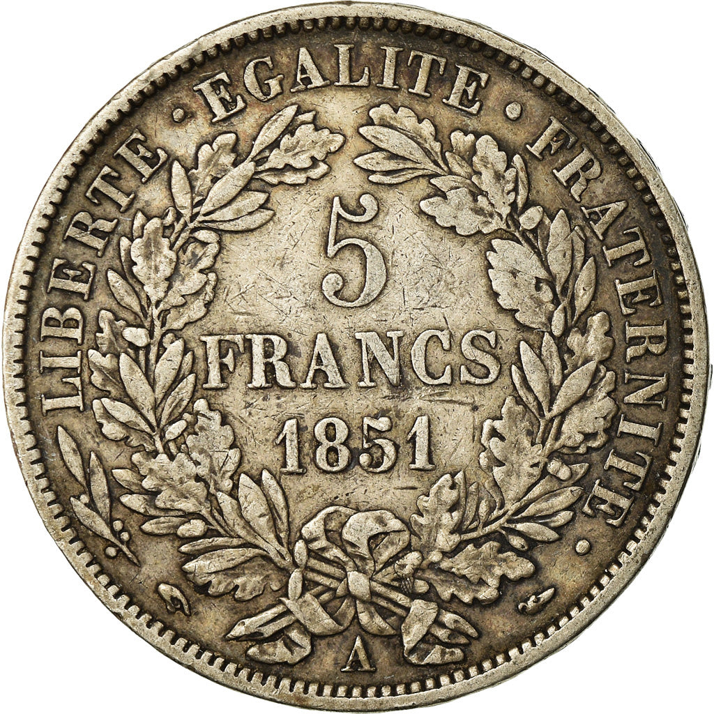 Monnaie, France, Cérès, 5 Francs, 1851, Paris, TTB, Argent, Gadoury:719