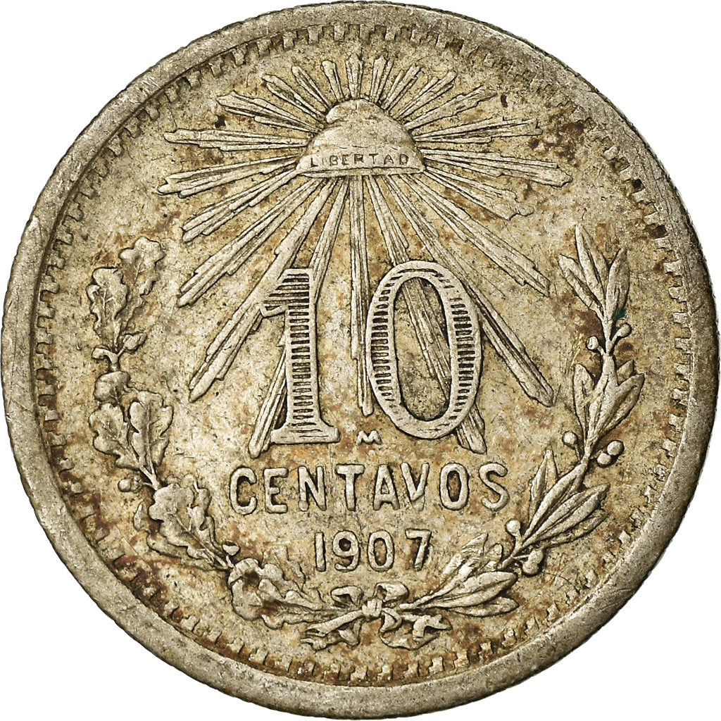Monnaie, Mexique, 10 Centavos, 1907, Mexico City, TTB, Argent, KM:428