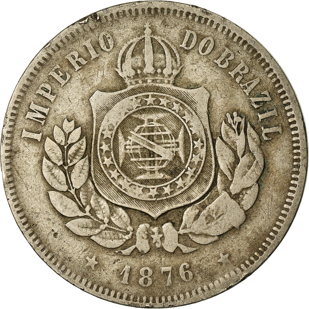 Monnaie, Brésil, Pedro II, 200 Reis, 1876, TTB, Copper-nickel, KM:478