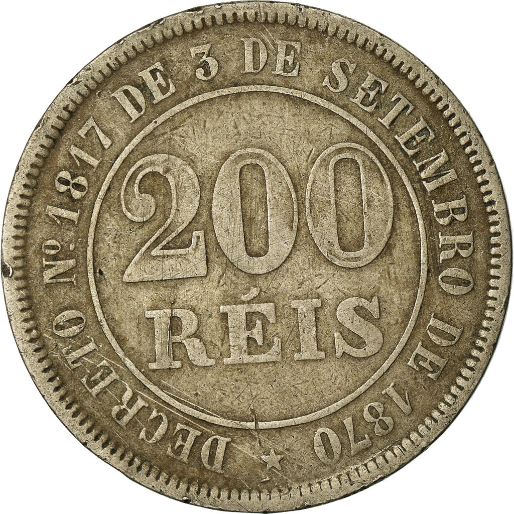 Monnaie, Brésil, Pedro II, 200 Reis, 1876, TTB, Copper-nickel, KM:478