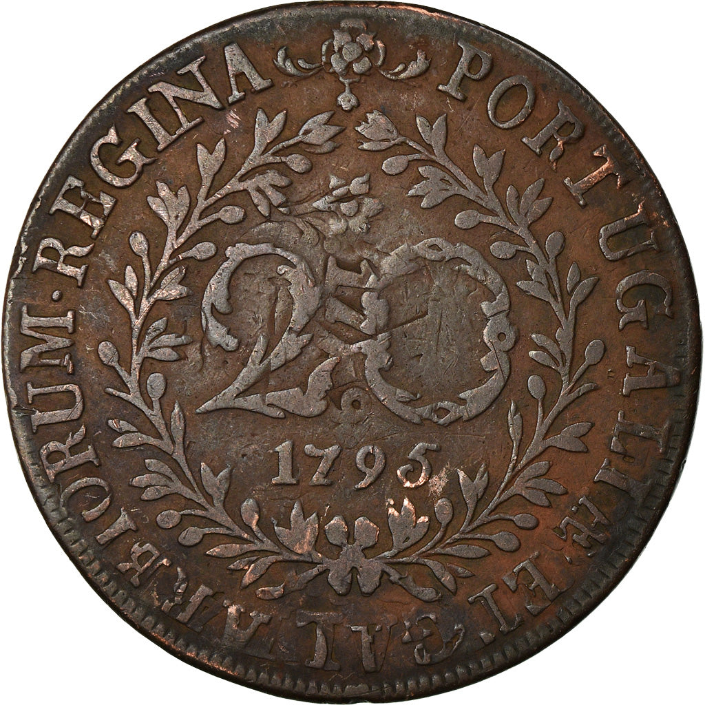 Monnaie, Azores, 20 Reis, 1795, TB+, Cuivre, KM:3