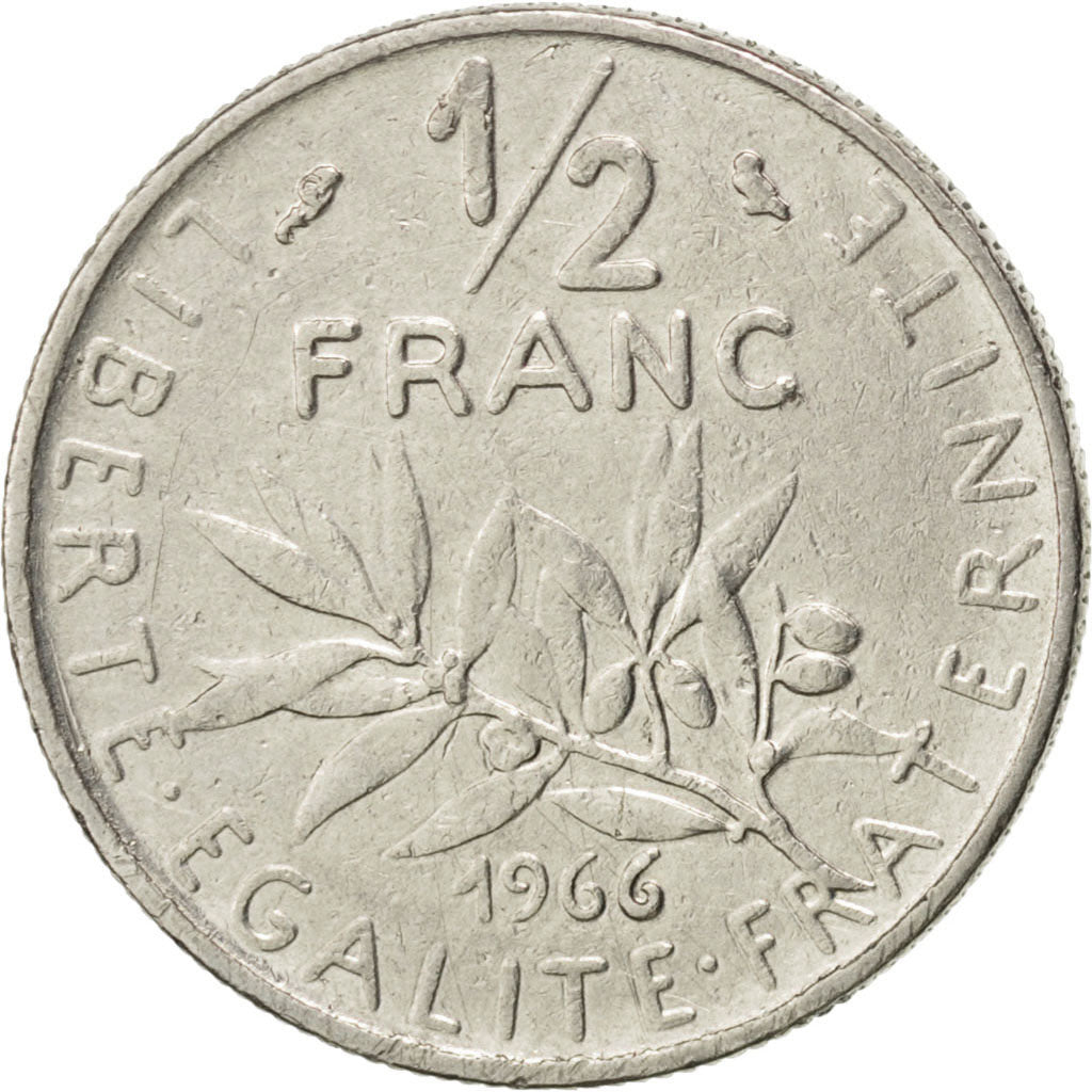 Vème République, 1/2 Franc Semeuse 1966, KM 931.1