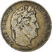 Moneta, Francia, Louis-Philippe, 5 Francs, 1843, Paris, MB+, Argento, KM:749.1