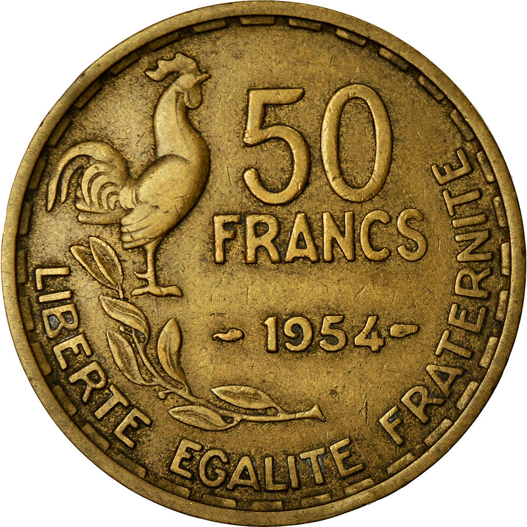 Münze, Frankreich, Guiraud, 50 Francs, 1954, Paris, S+, Aluminum-Bronze