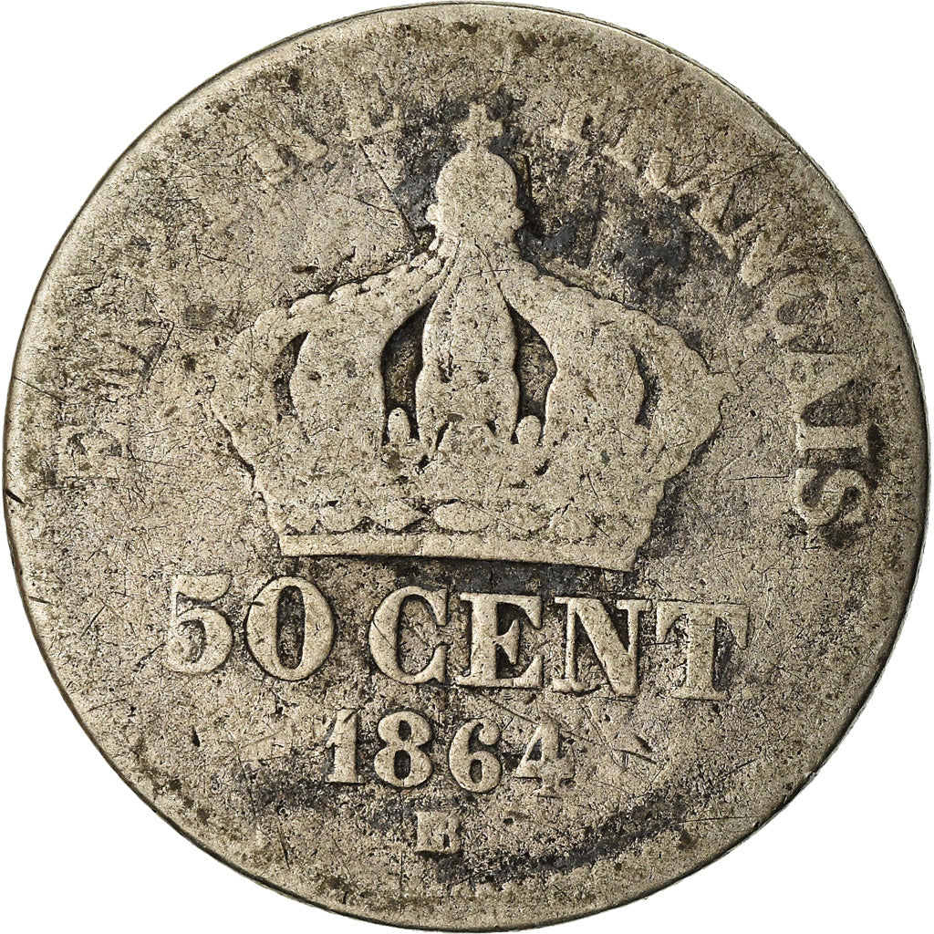 Coin, France, Napoleon III, Napoléon III, 50 Centimes, 1864, Strasbourg