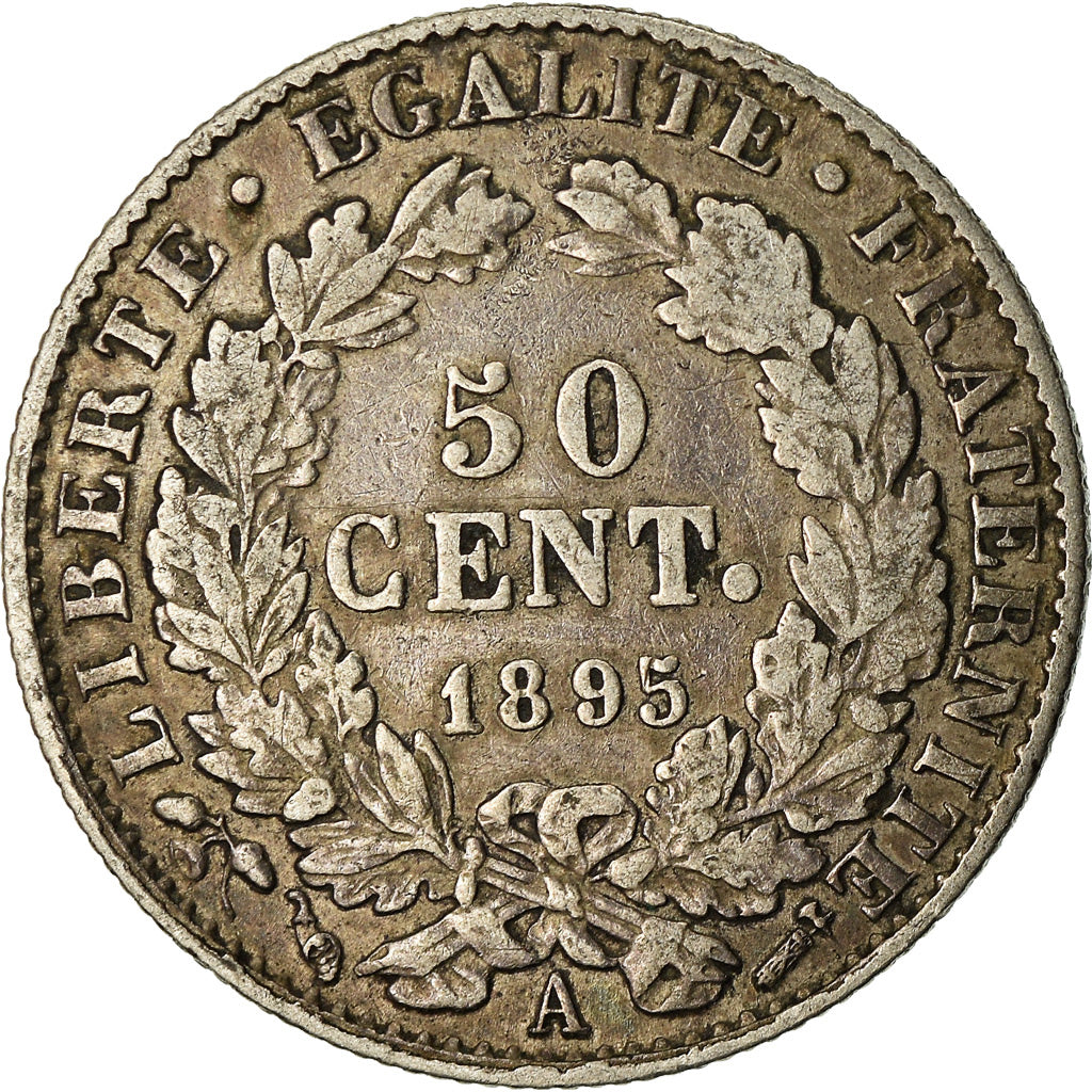 Coin, France, Cérès, 50 Centimes, 1895, Paris, EF(40-45), Silver, KM:834.1
