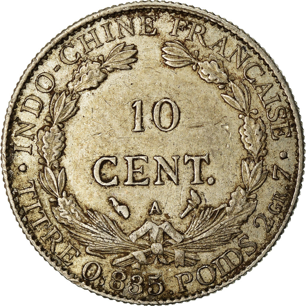 Moeda, INDOCHINA FRANCESA, 10 Cents, 1902, Paris, AU(50-53), Prata, KM:9