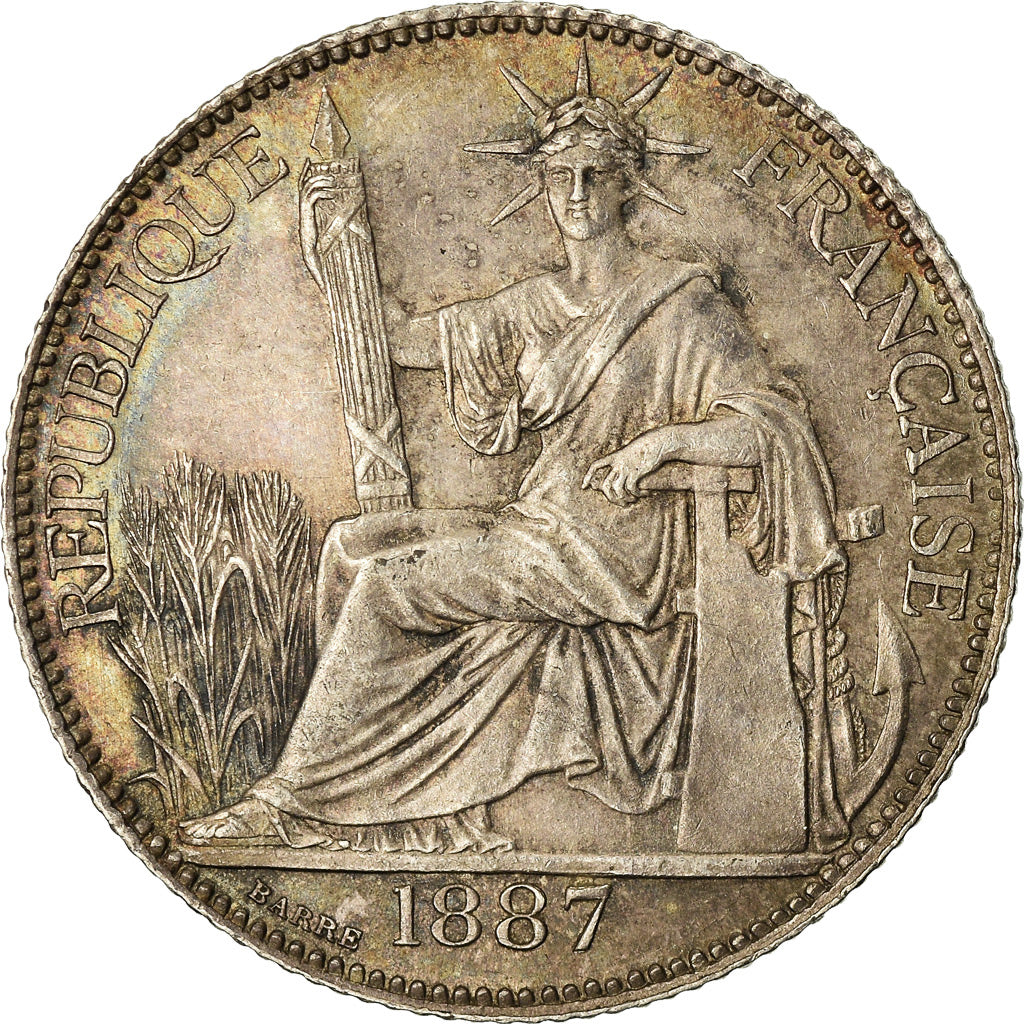 Coin, FRENCH INDO-CHINA, 20 Cents, 1887, Paris, AU(50-53), Silver, KM:3