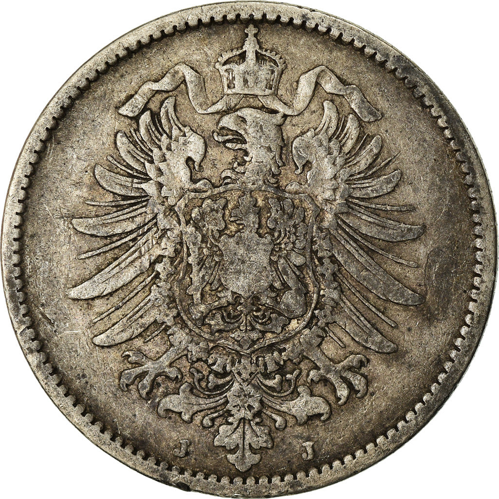 Coin, GERMANY - EMPIRE, Wilhelm I, Mark, 1881, Hambourg, VF(30-35), Silver, KM:7