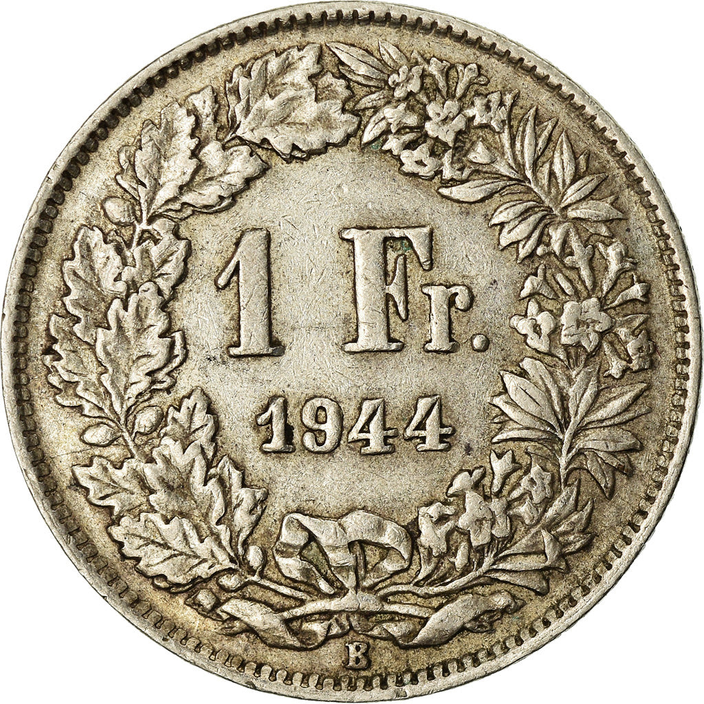 Coin, Switzerland, Franc, 1944, Bern, AU(50-53), Silver, KM:24