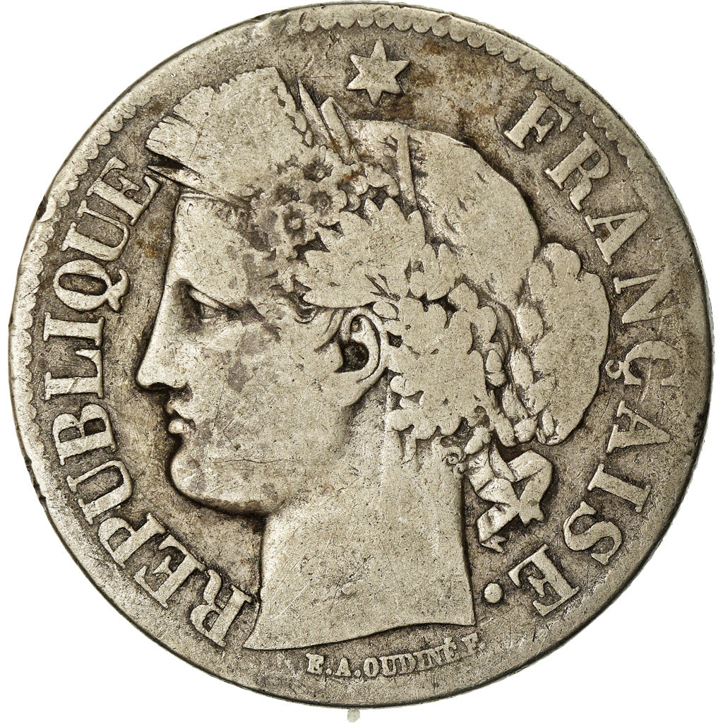 Monnaie, France, Cérès, 2 Francs, 1871, Paris, TB, Argent, Gadoury:530