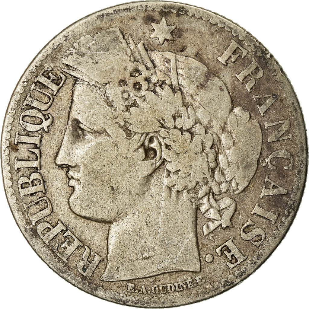 Münze, Frankreich, Cérès, 2 Francs, 1871, Paris, S+, Silber, KM:817.1