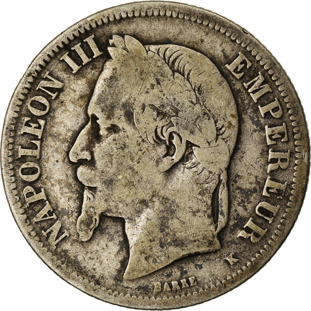 Monnaie, France, Napoléon III, 2 Francs, 1867, Bordeaux, TB, Argent