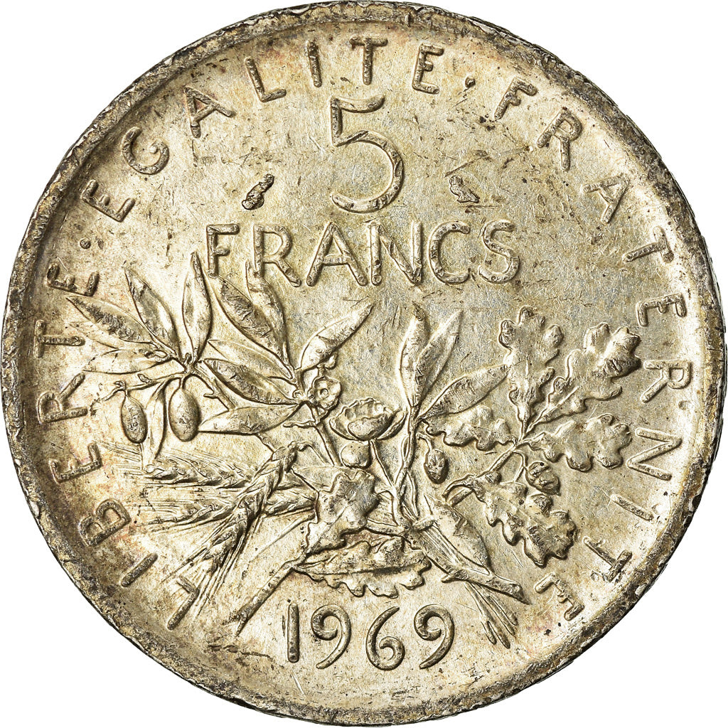Coin, France, Semeuse, 5 Francs, 1969, Paris, AU(50-53), Silver, KM:926