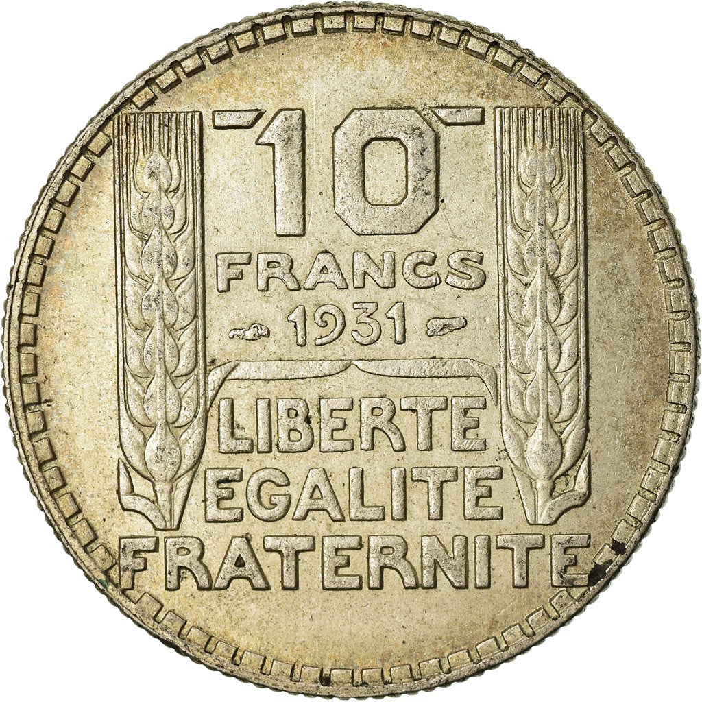 Moeda, França, Turin, 10 Francs, 1931, Paris, MS(60-62), Prata, KM:878
