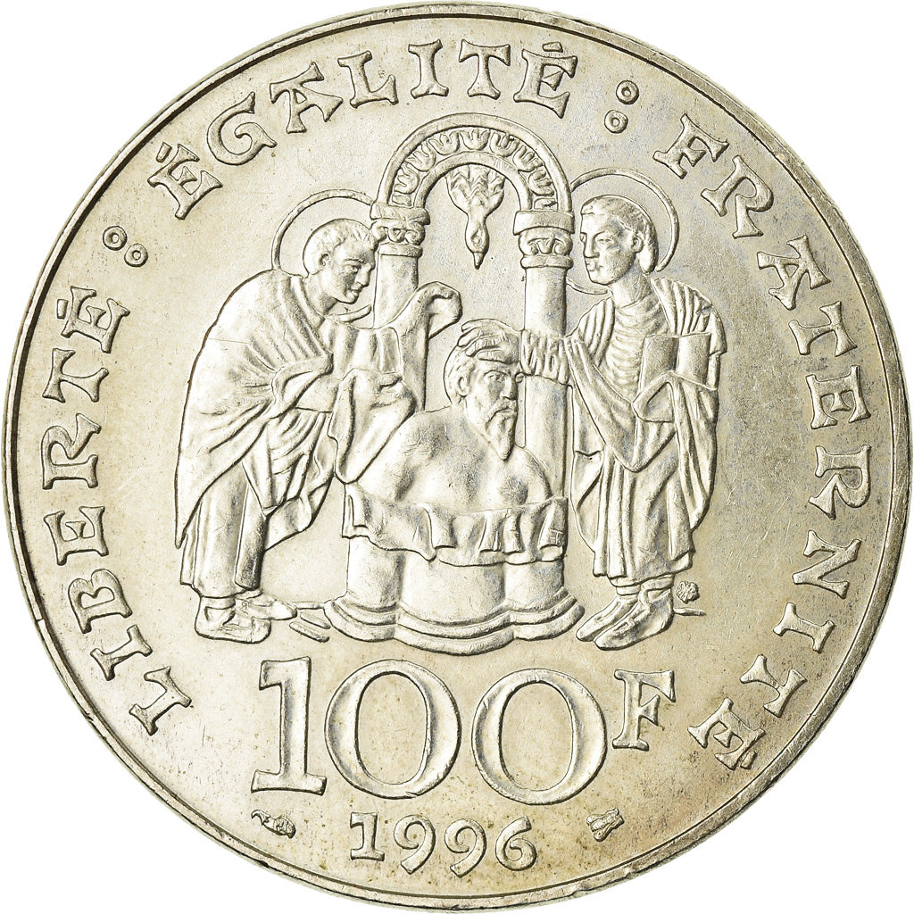 Coin, France, Clovis, 100 Francs, 1996, AU(55-58), Silver, KM:1180, Gadoury:953