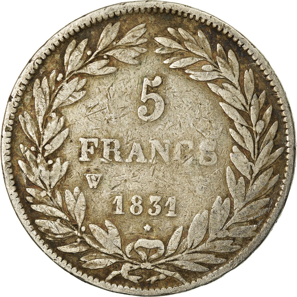 Munten, Frankrijk, Louis-Philippe, 5 Francs, 1831, Lille, ZG+, Zilver