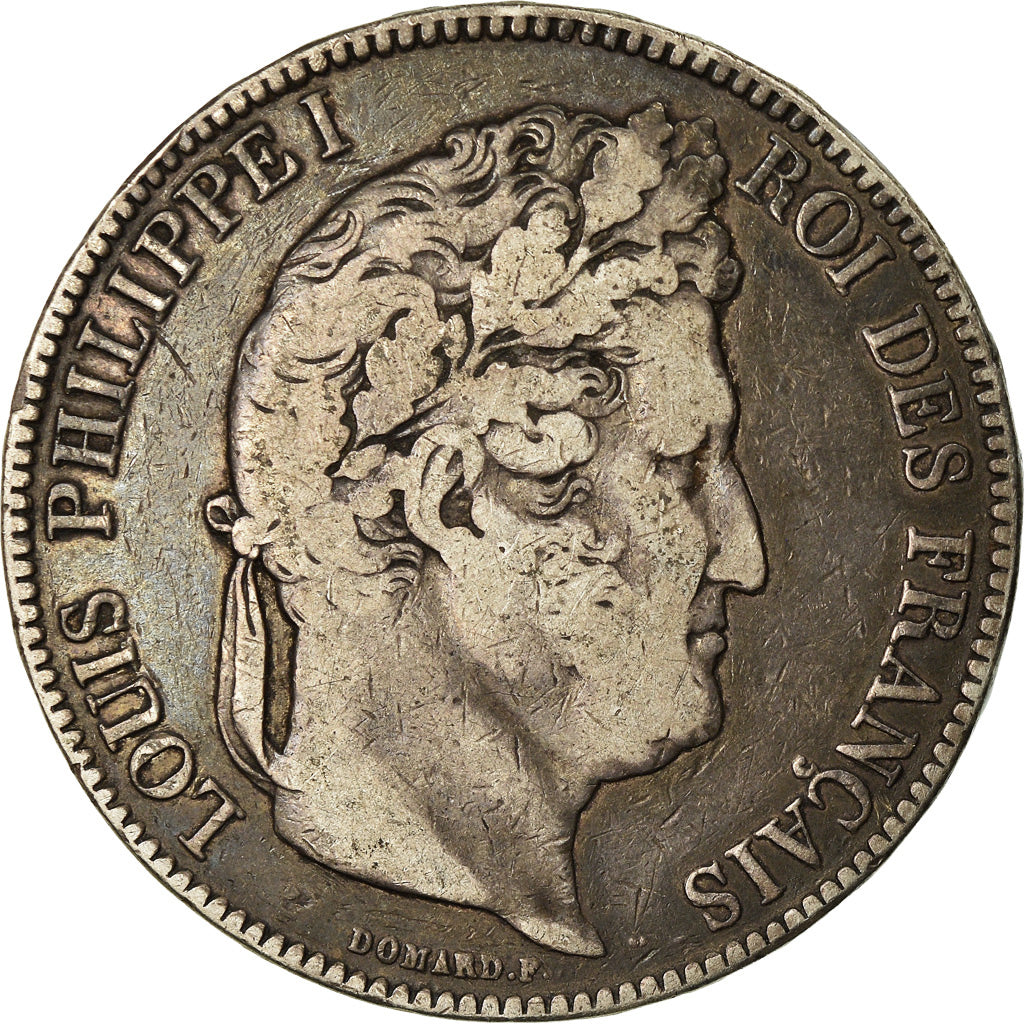 Coin, France, Louis-Philippe, 5 Francs, 1843, Paris, VF(30-35), Silver