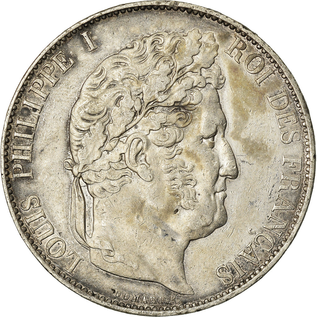 Moneta, Francia, Louis-Philippe, 5 Francs, 1845, Lille, BB, Argento, KM:749.13