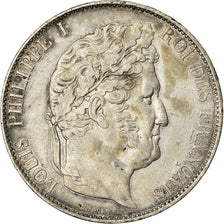 Moneta, Francia, Louis-Philippe, 5 Francs, 1845, Lille, BB, Argento, KM:749.13